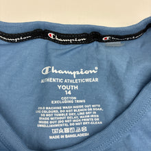 Load image into Gallery viewer, Unisex Champion, blue cotton tee / top, GUC, size 14,  