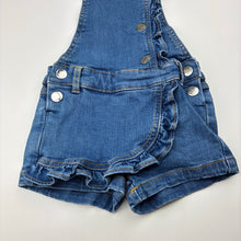 Load image into Gallery viewer, Girls 1964 Denim Co, blue stretch denim overalls / shortalls, EUC, size 2,  
