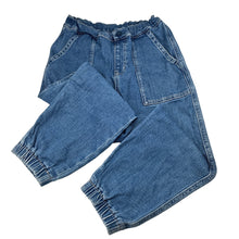 Load image into Gallery viewer, Boys Uniqlo, blue stretch denim jeans, adjustable, Inside leg: 46.5cm, GUC, size 7-8,  