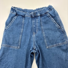 Load image into Gallery viewer, Boys Uniqlo, blue stretch denim jeans, adjustable, Inside leg: 46.5cm, GUC, size 7-8,  