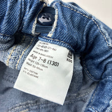 Load image into Gallery viewer, Boys Uniqlo, blue stretch denim jeans, adjustable, Inside leg: 46.5cm, GUC, size 7-8,  