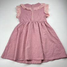 Load image into Gallery viewer, Girls pink, broderie trim dress, marks on front, FUC, size 6, L: 59cm