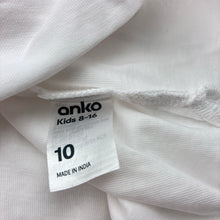Load image into Gallery viewer, Girls Anko, white cotton tee / top, EUC, size 10,  