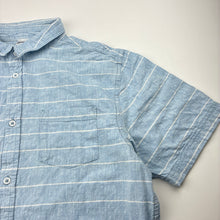 Load image into Gallery viewer, Boys Anko, striped linen / cotton short sleeve shirt, GUC, size 16,  