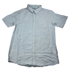 Load image into Gallery viewer, Boys Anko, blue linen / cotton short sleeve shirt, GUC, size 14,  