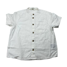 Load image into Gallery viewer, Boys H&amp;M, white cotton / linen collarless shirt, EUC, size 4,  