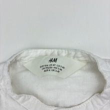 Load image into Gallery viewer, Boys H&amp;M, white cotton / linen collarless shirt, EUC, size 4,  