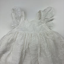 Load image into Gallery viewer, Girls Country Road, cotton lined embroidered summer dress, GUC, size 000, L: 33cm