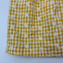 Load image into Gallery viewer, Girls Ma Mer, embroidered mustard gingham summer dress, EUC, size 2-3, L: 47cm