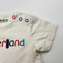 Load image into Gallery viewer, Boys Timberland, cream cotton tee / top, GUC, size 0000,  