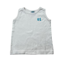 Load image into Gallery viewer, Boys H+T, white cotton singlet / tank top, FUC, size 0,  