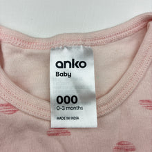 Load image into Gallery viewer, Girls Anko Baby, soft organic cotton bodysuit / romper, EUC, size 000,  