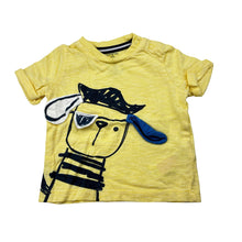 Load image into Gallery viewer, Boys F&amp;F, yellow cotton t-shirt / top, dog, EUC, size 000,  