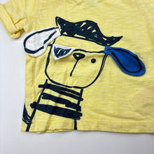 Load image into Gallery viewer, Boys F&amp;F, yellow cotton t-shirt / top, dog, EUC, size 000,  