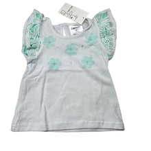 Load image into Gallery viewer, Girls Baby Baby, stretchy t-shirt / top,floral lace detail, NEW, size 00,  