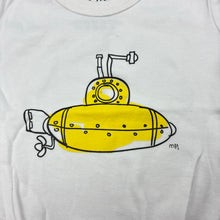 Load image into Gallery viewer, Unisex Monsters Baby, white bodysuit / romper, submarine, FUC, size 00,  
