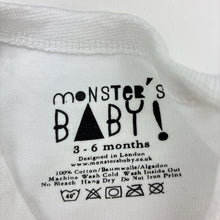 Load image into Gallery viewer, Unisex Monsters Baby, white bodysuit / romper, submarine, FUC, size 00,  