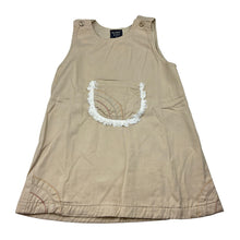 Load image into Gallery viewer, Girls Happy Kids, beige cotton casual dress, GUC, size 4, L: 48cm