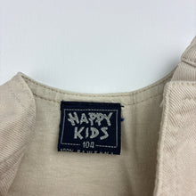 Load image into Gallery viewer, Girls Happy Kids, beige cotton casual dress, GUC, size 4, L: 48cm