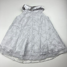Load image into Gallery viewer, Girls Target, silver embroidered tulle party dress, EUC, size 2, L: 45cm