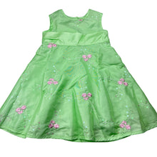 Load image into Gallery viewer, Girls Target, green embroidered floral lightweight party dress, EUC, size 1, L: 46cm