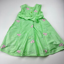 Load image into Gallery viewer, Girls Target, green embroidered floral lightweight party dress, EUC, size 1, L: 46cm