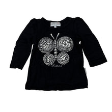 Load image into Gallery viewer, Girls Fresh Baked, black stretchy long sleeve top, butterfly, GUC, size 0,  