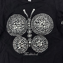 Load image into Gallery viewer, Girls Fresh Baked, black stretchy long sleeve top, butterfly, GUC, size 0,  