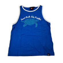 Load image into Gallery viewer, Boys Quiksilver, blue cotton singlet / tank top, turtle, GUC, size 4,  