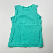 Load image into Gallery viewer, Girls Tiny Little Wonders, aqua singlet top, flamingo, EUC, size 0000,  