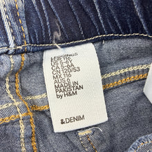 Load image into Gallery viewer, Girls H&amp;M, stretch denim leggings / jeggings, elasticated, Inside leg: 53cm, EUC, size 6,  