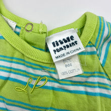 Load image into Gallery viewer, Girls Little Pumpkins, vintage striped soft cotton romper, GUC, size 000,  