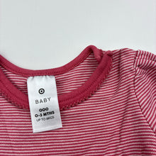 Load image into Gallery viewer, Girls Target, pink stripe cotton bodysuit / romper, EUC, size 000,  