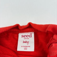 Load image into Gallery viewer, Boys Seed Baby, red cotton long sleeve t-shirt / top, GUC, size 000,  