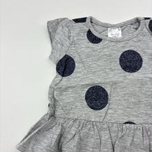 Load image into Gallery viewer, Girls Tiny Little Wonders, grey peplum t-shirt / top, EUC, size 0000,  
