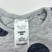 Load image into Gallery viewer, Girls Tiny Little Wonders, grey peplum t-shirt / top, EUC, size 0000,  