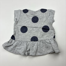 Load image into Gallery viewer, Girls Tiny Little Wonders, grey peplum t-shirt / top, EUC, size 0000,  