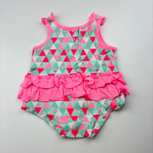 Load image into Gallery viewer, Girls Baby Berry, colourful cotton ruffle romper, EUC, size 000,  