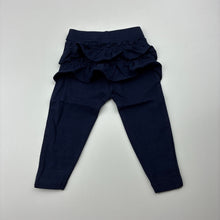 Load image into Gallery viewer, Girls Dymples, navy ruffle leggings / bottoms, EUC, size 000,  