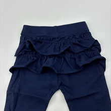 Load image into Gallery viewer, Girls Dymples, navy ruffle leggings / bottoms, EUC, size 000,  