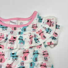 Load image into Gallery viewer, Girls 123, lightweight cotton casual dress, cats, EUC, size 1, L: 43cm