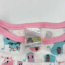 Load image into Gallery viewer, Girls 123, lightweight cotton casual dress, cats, EUC, size 1, L: 43cm