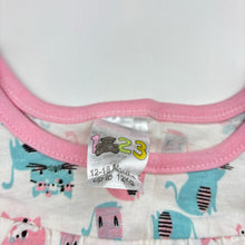 Load image into Gallery viewer, Girls 123, lightweight cotton casual dress, cats, EUC, size 1, L: 43cm