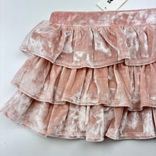 Load image into Gallery viewer, Girls Epic Threads, tiered velour silver pink skirt, elasticated, NEW, size 2,  