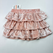 Load image into Gallery viewer, Girls Epic Threads, tiered velour silver pink skirt, elasticated, NEW, size 2,  