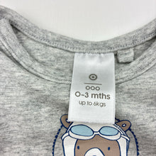 Load image into Gallery viewer, Boys Target, grey stretchy bodysuit / romper, EUC, size 000,  