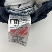 Load image into Gallery viewer, Boys Mothercare, navy stretch cotton shorts, elasticated, GUC, size 00,  