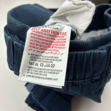 Load image into Gallery viewer, Boys Mothercare, navy stretch cotton shorts, elasticated, GUC, size 00,  