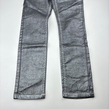 Load image into Gallery viewer, Girls Next, metallic silver casual pants, adjustable, Inside leg: 54cm, EUC, size 8,  