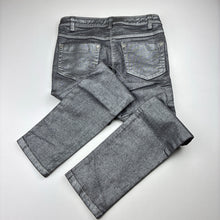 Load image into Gallery viewer, Girls Next, metallic silver casual pants, adjustable, Inside leg: 54cm, EUC, size 8,  